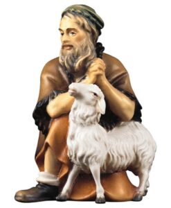 780022 Hirte kniend mit Schaf