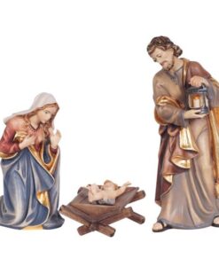 801000H Heilige Familie mit Holzwiege - 4 Teile