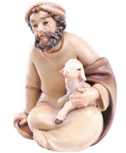 4523 Hirt sitzend mit Lamm