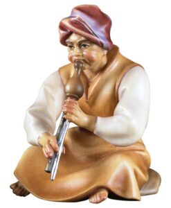 900033 Hirt sitzend mit Flöte