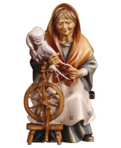 700083 alte Hirtin mit Spinnrad