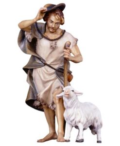 700025 Hirt mit Stock und Schaf