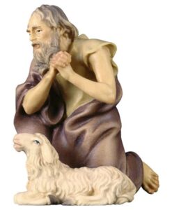 700022 Hirte kniend mit Schaf