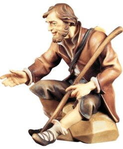 780031 Hirte sitzend mit Stock